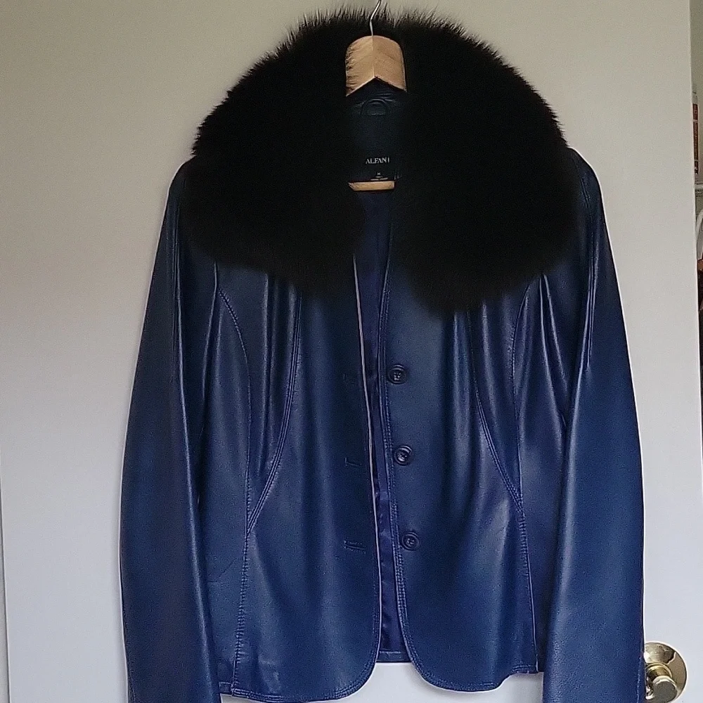Black Fox Genuine Fur Detachable Jacket Coat Button Collar 23